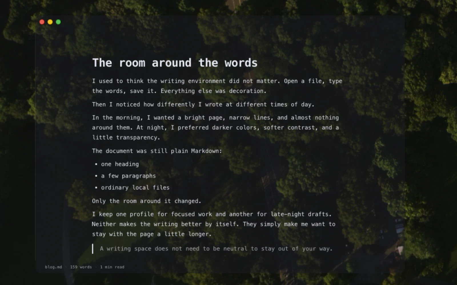 Write.md customized with another user-created writing environment
